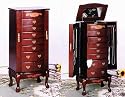 Deluxe Jewelry Armoire in Mahogany Finish