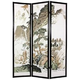 Asian Wall Art & Home Décor - 6ft. Japanese Landscape Design Matchstick Shoji Screen