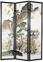 Asian Wall Art & Home Décor - 6ft. Japanese Landscape Design Matchstick Shoji Screen - 3 Panel