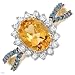 FPJ Majestic Ring With 2.10ctw Genuine Diamonds and Citrine Made of Yellow Gold - Certificate Available.