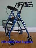 FOLDING ROLLATOR WALKER WITH SEAT- BASKET  BACKREST