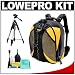 Lowepro DryZone 100 Waterproof Digital SLR Camera Backpack Case (Black/Yellow) + Tripod + Accessory Kit for Canon Rebel XSi, XS, T1i, XTi, 40D, 50D, Nikon D40, D60, D5000, D90, D300, D700, Olympus Evolt E-30, E-450, E-520, E-620, and Sony Alpha A200, A300, A350, A700 Digital SLR Cameras