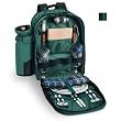 Capri Black With Irish Plaid Napkins Insulate Picnic Backpack With Wine Duffel & Deluxe Service