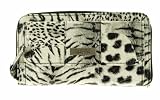 Kenneth Cole Leopard Print Wallet / Clutch Black/Ivory One Size