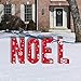 VictoryStore Yard Decorations: Red Snowflake Noel Letters Yard Card with 8 Short Stakes