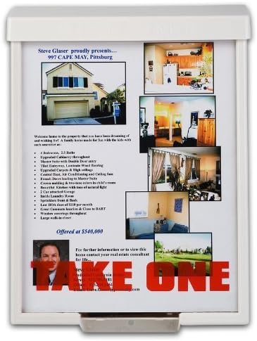 White Snap Shut Brochure Box Brochure Holder Flyer Box Outdoor Realtor Style Info Box Realtor Supplies Real Estate Marketing by Snapshut