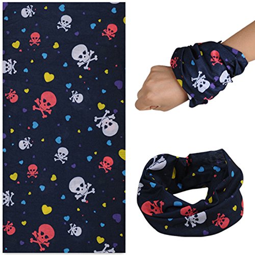 AONIJIEâ„¢ 12-in-1 Headband-Versatile Sports Headwear Wear it as a Neck Gaiter, Bandana, Balaclava, Helmet Liner, Mask & More.Perfect for Running & Hiking, Biking & Riding, Skiing & Snowboarding, Hunting, Working Out & Yoga for Women and Men(Red Skull)