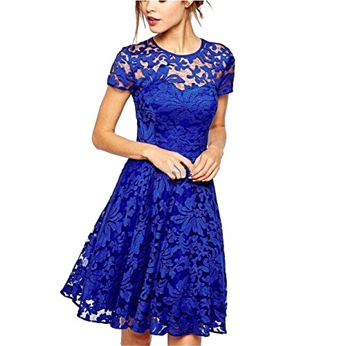 WEIJU Hollow Lace Palace Dress Pullover Women Elegant Dresses