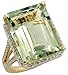 14 Karat Gold Grosser Steinen Ring, mit 0.30 Karat Brilliantschliff Diamanten & 16.65 Karat 18x13mm Smaragdschliff Gruener Amethyst Stein, (19mm) breit
