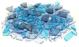 Mixed Blue Stained Glass Cobbles-8 ounces(half pound)