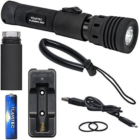 Intova Tovatec Fusion Torch Flashlight Waterproof Rechargeable 260 Lumens Zoom