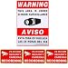 VideoSecu 1 Large Surveillance Warning Sign/Sticker/Decal/ and 3 Small Decals for CCTV Security Came