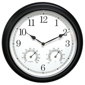 Chaney Instruments Acu-Rite 01028 13.5-inch Black Combo Clock