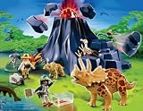 Playmobil - 4170 - Triceratops, Bebe Et Volcan