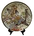 Decorative Chinese hand painted porcelain plate with gold filigree - Asian fairies
