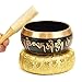 OmStore Tibetan Singing Bowl Set For Yoga Meditation & Heart Chakra Healing With Cushion & Mallet Sacral Buddhist 4 Inch From Nepal Bonus eBook