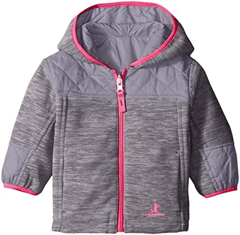 Rugged Bear Baby Girls' Total Space Dye Reversible Jacket, Grey, 24 Months
