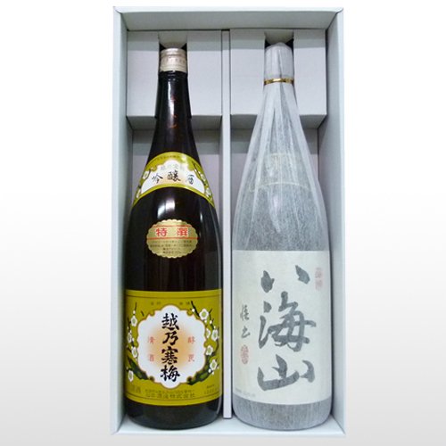 新潟銘酒飲み比べセット 1800ml×2本【越乃寒梅特選，八海山純米吟醸】[特撰,父の日,母の日,還暦祝い,誕生日,お祝い,ご贈答,贈り物,記念品,お中元,お歳暮]