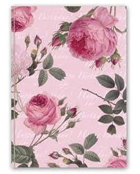 Happy Birthday with rose collage - 5" x 7" Vellum Overlay Birthday Greeting Card