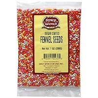 Spicy World Sugar Coated Fennel, 7-Ounce Bags (Pack of 6)