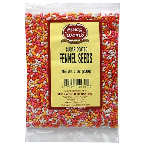 Spicy World Sugar Coated Fennel, 7-Ounce Bags (Pack of 6)