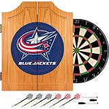NHL Columbus Blue Jackets Dart Cabinet includes Darts and Bo