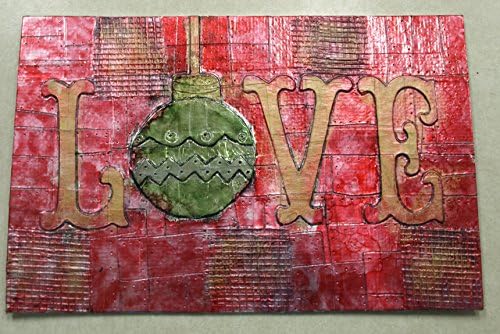 Christmas Decoration, Distressed Metal Mixed Media Sign- Christmas wall art- decor- LOVE