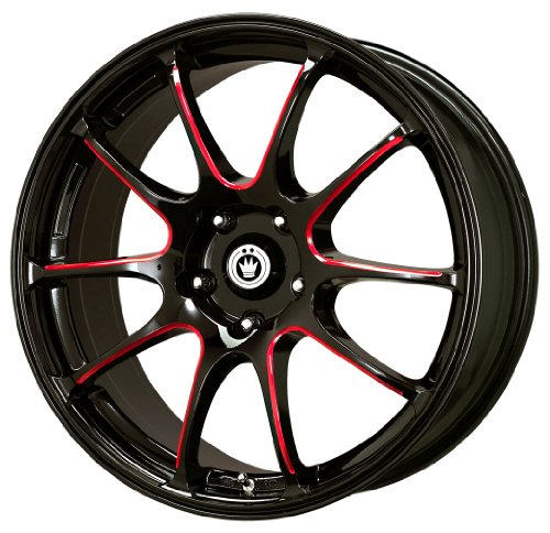 Konig Illusion Black/Ball Cut Red - 18 x 8 Inch Wheel