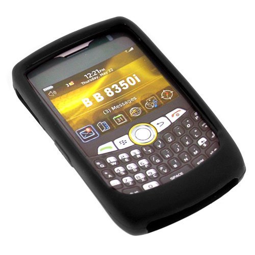 Black Durable Soft Silicone Skin Cover Case for Sprint Nextel Blackberry Curve 8350i Smartphone