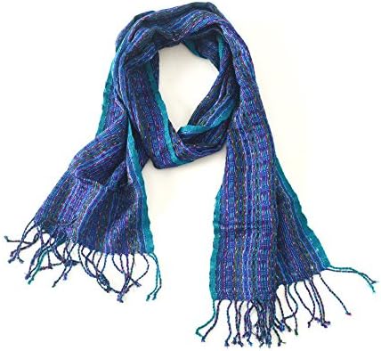 Long Wrap Scarf, Handwoven, Fair Trade, Ethically Sourced, Turquoise