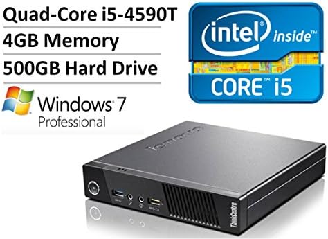 2016 NEW Lenovo M83 Business Thinkcentre High Performance Tiny Desktop Computer, Intel Quad-Core i5-4590T Processor, 4GB RAM, 500GB HDD, VESA Moutability, Mouse/Keyboard, WLAN, VGA, Windows 7 Pro