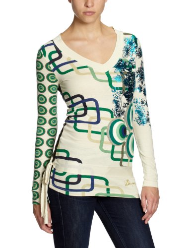Desigual Damen Shirt/ Langarmshirt 17T2647, Gr. 38 (M), Wei&szlig; (1010) Preisvergleich