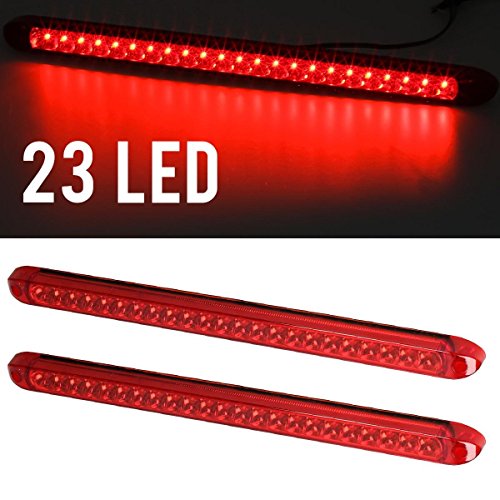 Partsam 2pcs 17″ 23 LED Red Trailer Truck RV Stop Tail Rear Brake Turn Light Bar Waterproof