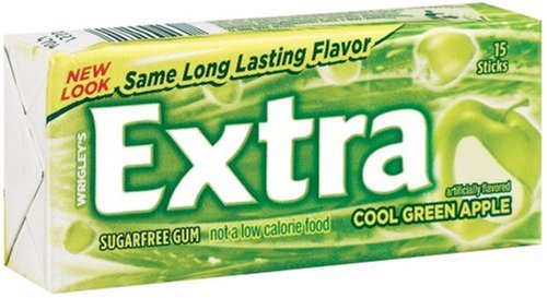 Extra Cool Green Apple Sugarfree Gum, 15-Stick Plen-T-Paks (Pack of 24) by Apples