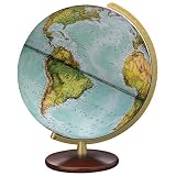 The Explorer - 12 diameter, Illuminated, Blue Ocean, Wood Table Top Stand