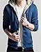 Unko Men's Casual Faux Fur Hoodies Outwear Sweatshirt Blue X-Large