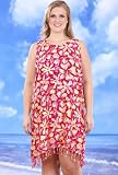 Pink Floral Plus Size Cover Up Dress - Women's Swimsuit Plus Size Swimsuits