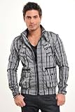 Herren Sommerjacke Blouson karo grau schwarz , Größe wählen:M Herren Sommerjacke Blouson karo grau schwarz , Größe wählen:M