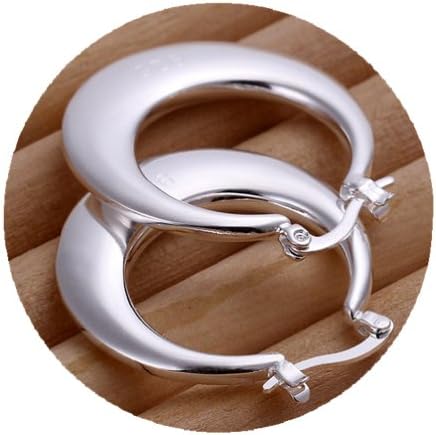 Duman Fashion Jewelry Silver Plated Crescent Earrings Hoop Earrings