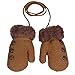 DZT1968® 1 Pair Winter Baby Cute Thick Gloves Mittens With String (0-12 Months) (Khaki)