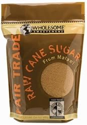 Wholesome Sweeteners Fair Trade Raw Cane Sugar, 24-Ounce Pouches (Pack of 12)