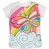 The Childrens Place Girls White Graphic Tee