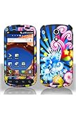 Samsung SPH-D700 Epic 4G Graphic Rubberized Shield Hard Case - Neon Floral