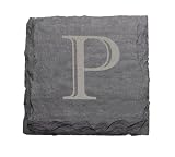 Review J.K. Adams Company VSC-4SQ-P / JK Adams Set of Four 4-Inch Square Monogrammed Slate Coasters, P