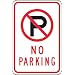 Accuform Signs FRP116RA Engineer Grade Reflective Aluminum Parking Restriction Sign, Legend "NO PARKING" with Graphic, 12" Width x 18" Length x 0.080" Thickness, Black/Red on White