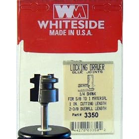 3350 CARBIDE-TIP LOCKING DRAWER GLUE JOINT ROUTER BIT 1 LARGE DIA X 1