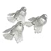 Silver Woodland Mushroom Chickadee Birds | 12 Birds | for Indoor Decor