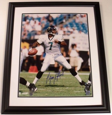Byron Leftwich Autographed/Hand Signed Jacksonville Jaguars 16x20 Photo - Custom Framed