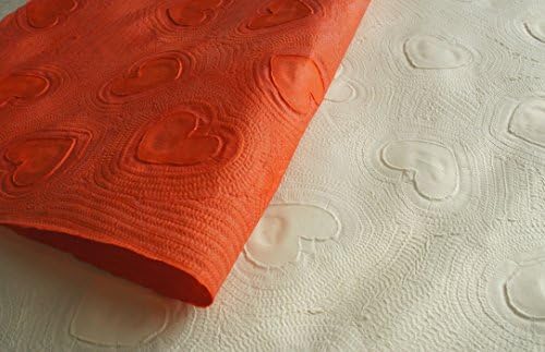 Exotic Elegance 2 Sheet Gift Wrap Valentine's Matched Embossed Heart Mulberry Paper Red and White.