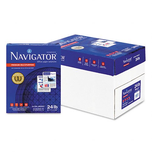 Navigator Premium Copy/Laser/Inkjet Paper, 99 Brightness, 24 lb, Letter Size (8.5 x 11), White, 5000 Sheets per Carton (NMP1124)